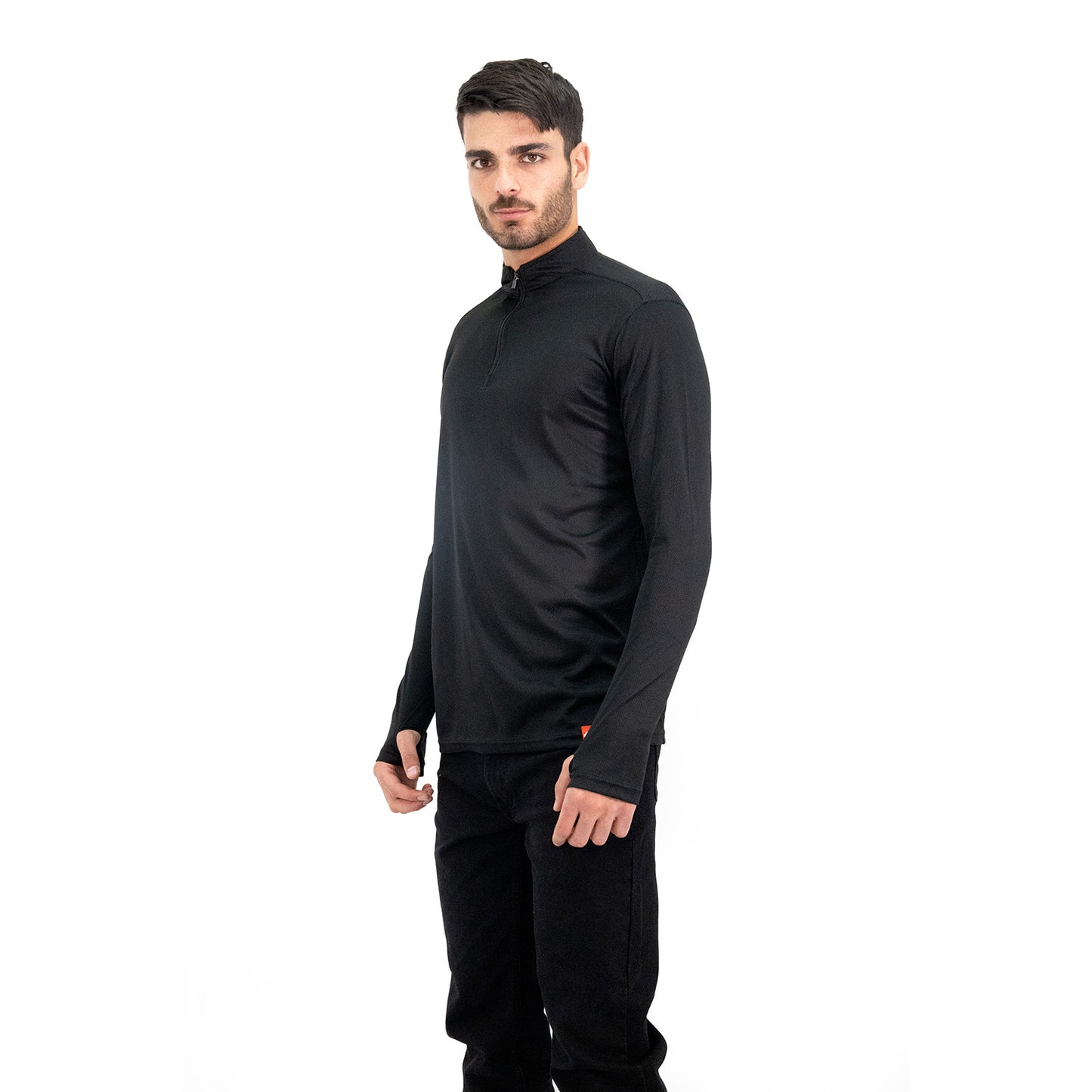 Polera Quebec Half-Zip Negro Hombre