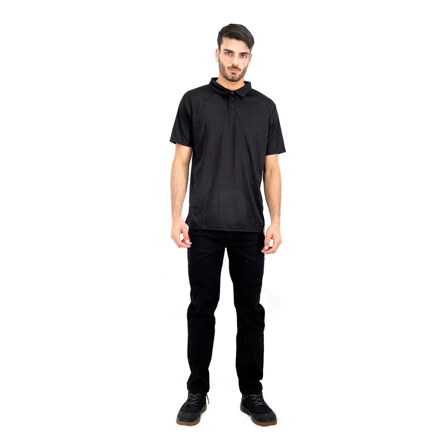 Polera Cooldry Quebec Manga Corta Negro