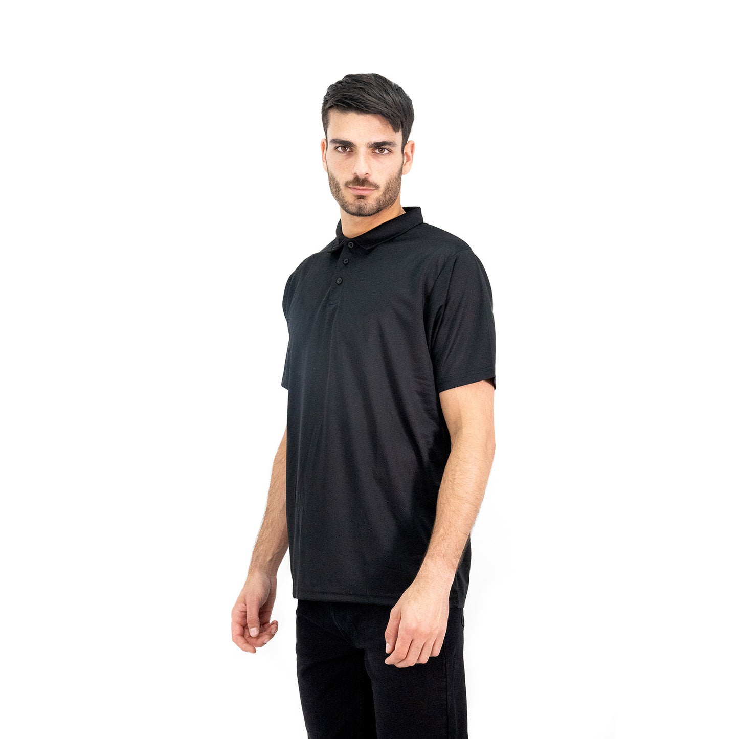 Polera Cooldry Quebec Manga Corta Negro