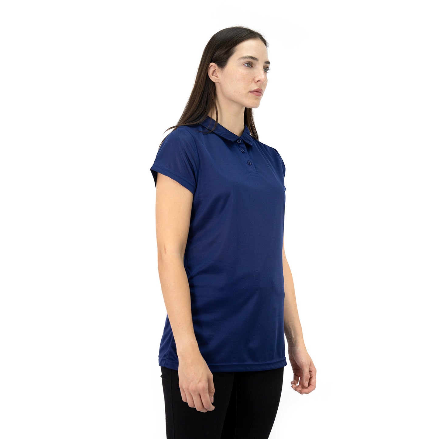 Polera Cooldry Quebec Manga corta Azul Mujer