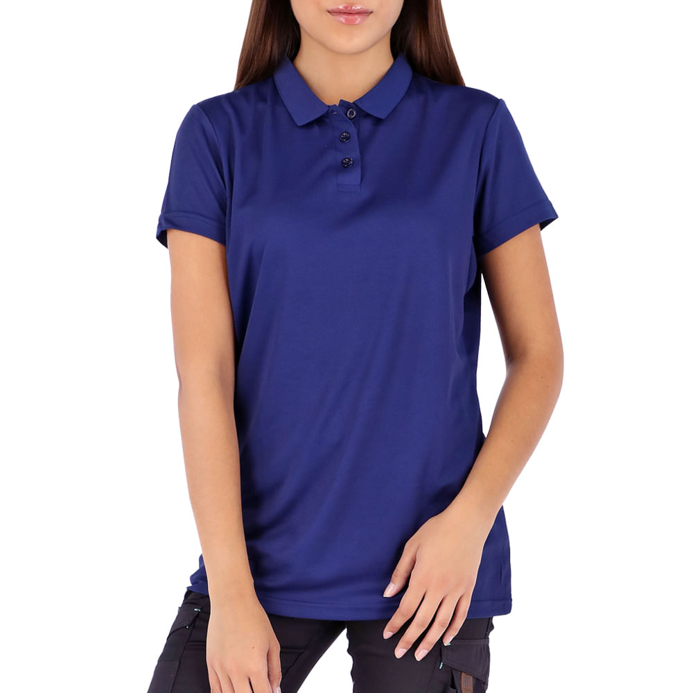 Polera Cooldry Quebec Manga corta Azul Mujer
