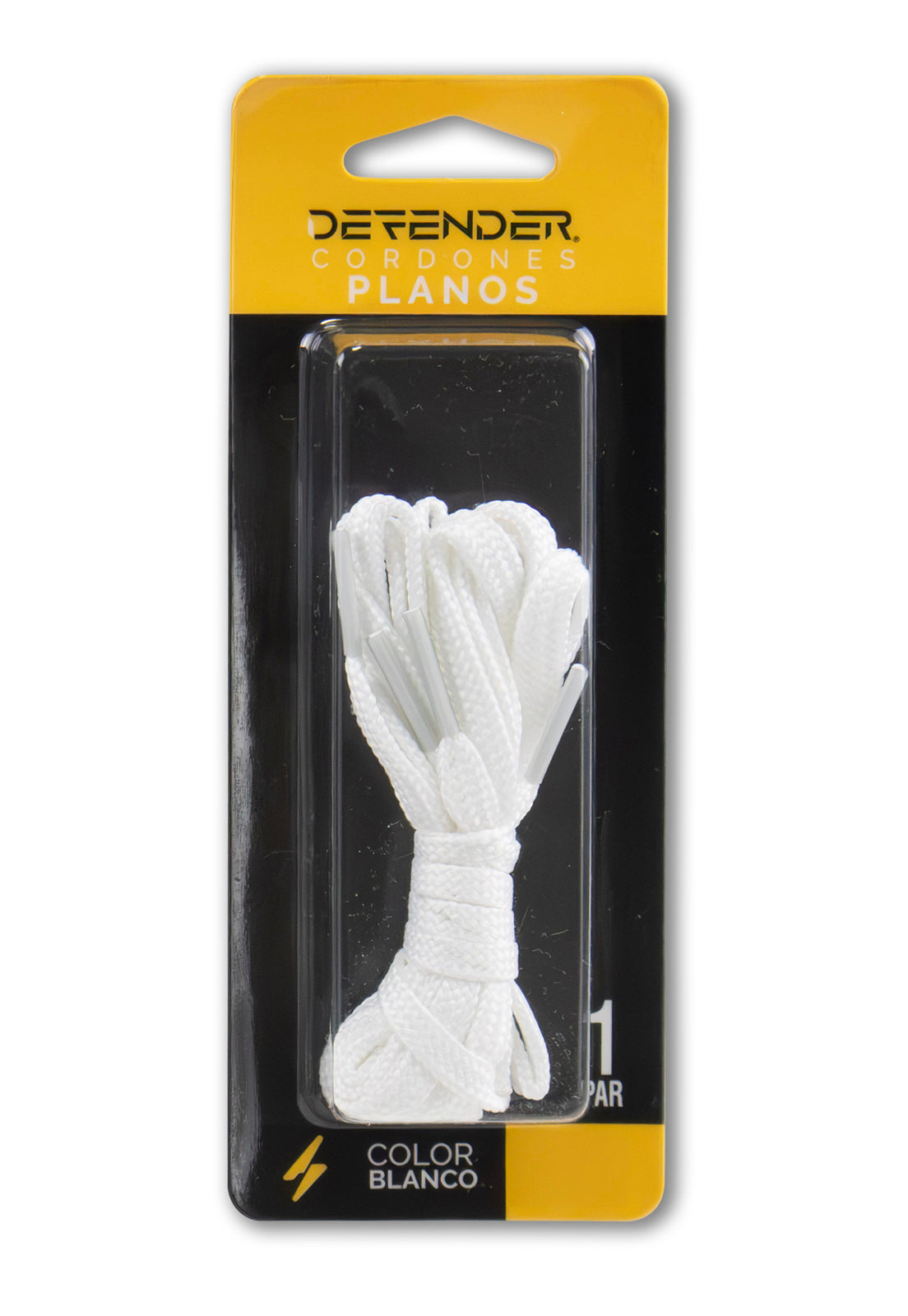 Cordones Defender Plano Blanco Medium