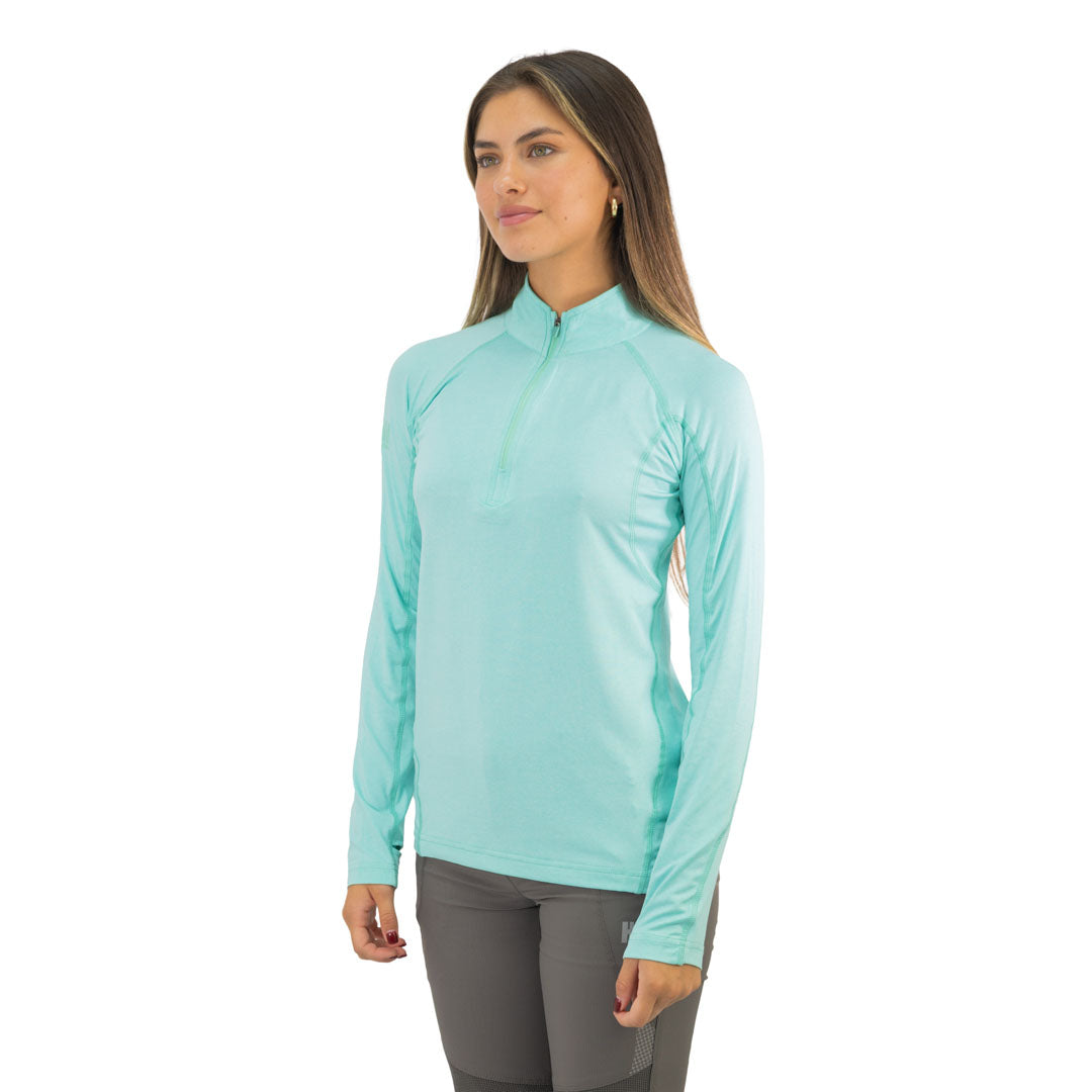 Polera Dry Fit HW SPX Manga Larga Mujer Aqua