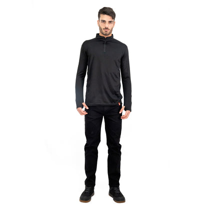 Polera Quebec Half-Zip Negro Hombre