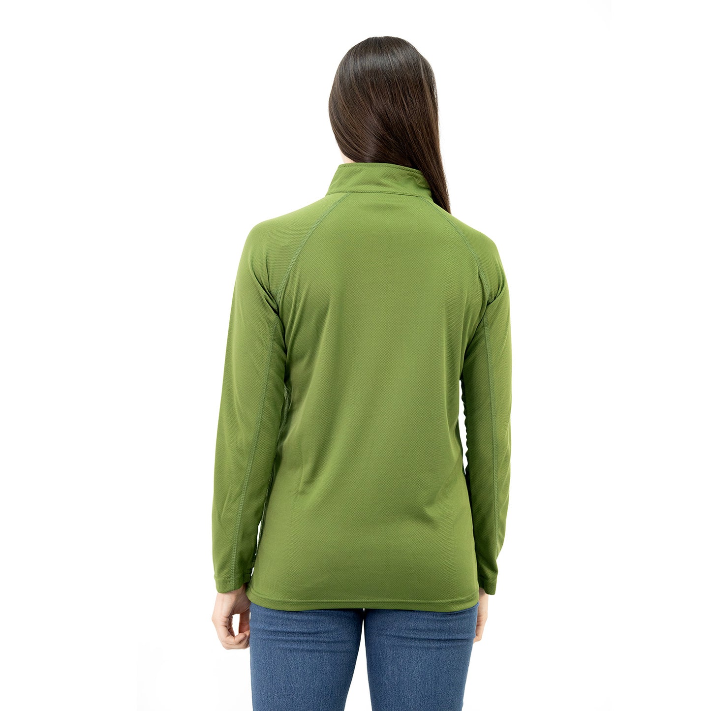 Polera Quebec Half-Zip Mujer Verde Oliva