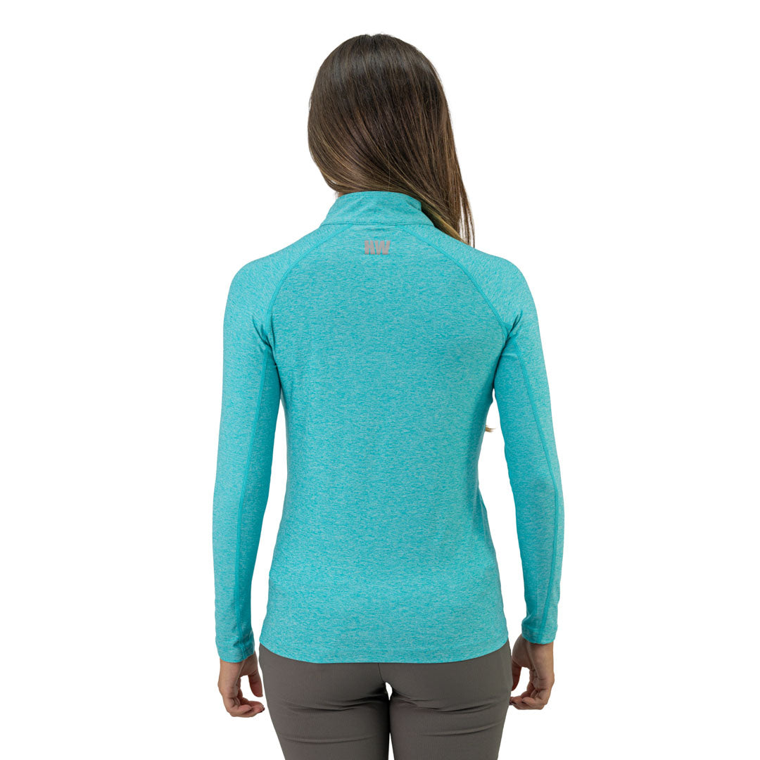 Polera Dry Fit Hw Manga Larga Mujer Turquesa