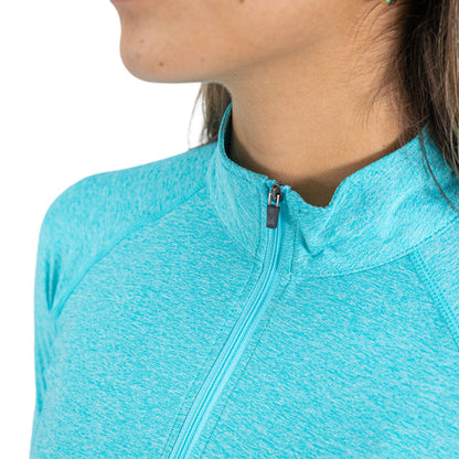 Polera Dry Fit Hw Manga Larga Mujer Turquesa