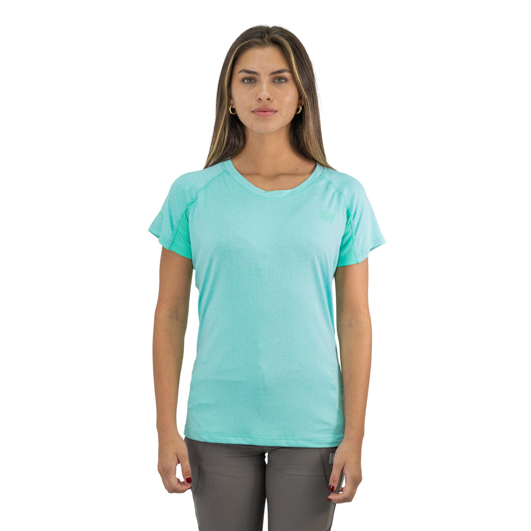 Polera Dry Fit Hw Spx Manga Corta Mujer Aqua